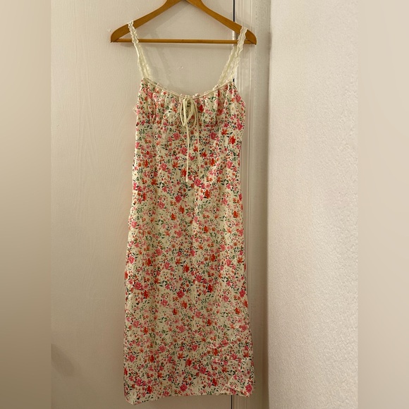 NWT Commense Floral Print Trim Cami Midi Dress - Picture 6 of 14